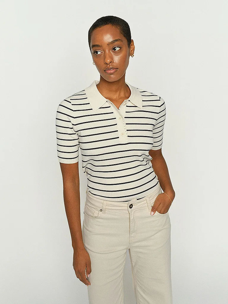 MOS MOSH MMCALIZSTRIPESS Poloshirt Creme Größe S 4